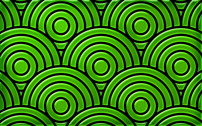 Soft concentric circles on a mint background, representing a moment of calm and quiet reset